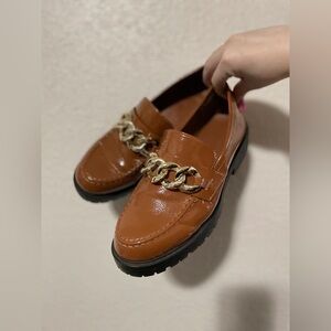 Brown Chain Loafers